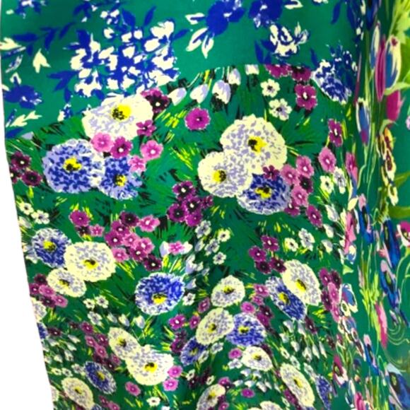 Max&Co. Scarf Womens 29"x31" Green Blue Floral Silk‎ Square Multifunction Shawl - Picture 6 of 11